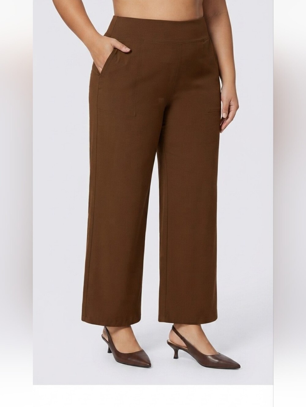G4Free EverGoing Brown High Waisted Business Casual Pants XXL 14/16 Office Work